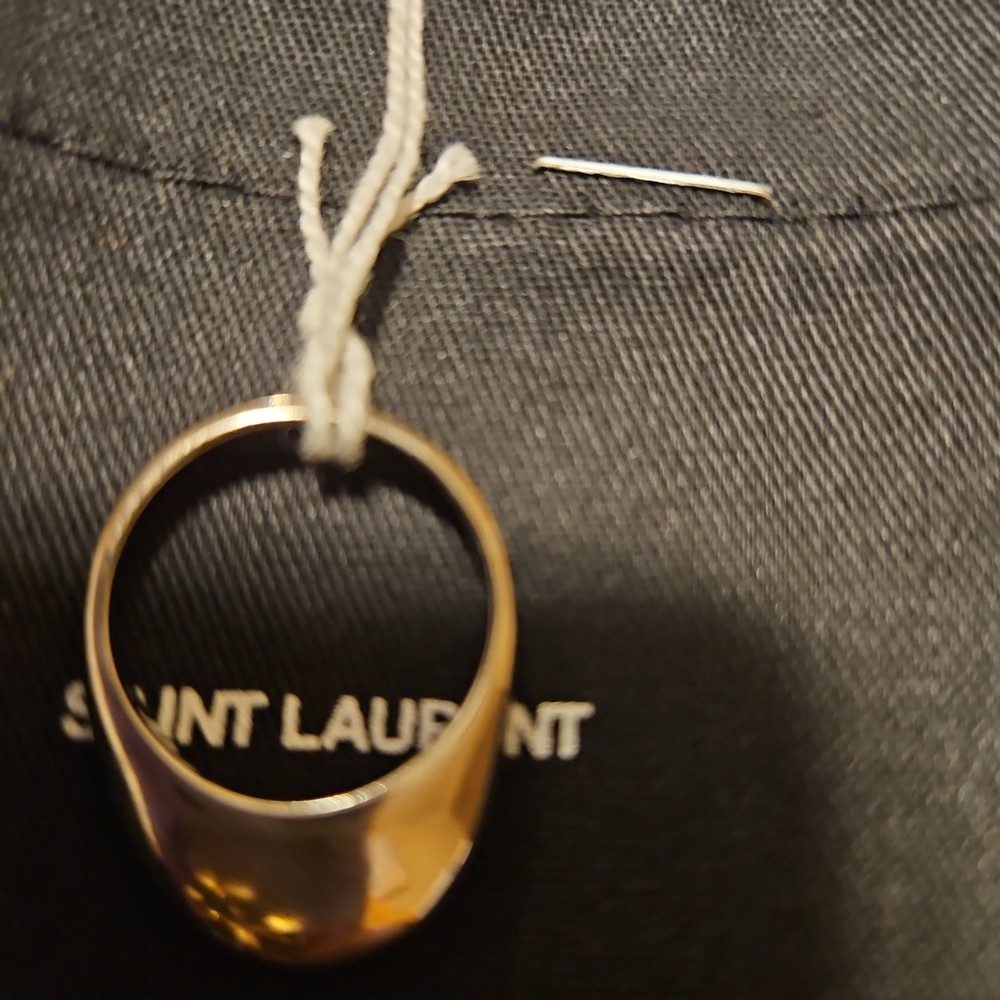 🛑SAINT LAURENT Bague Anneau Bombe Brass Metal Ring - Picture 2 of 4